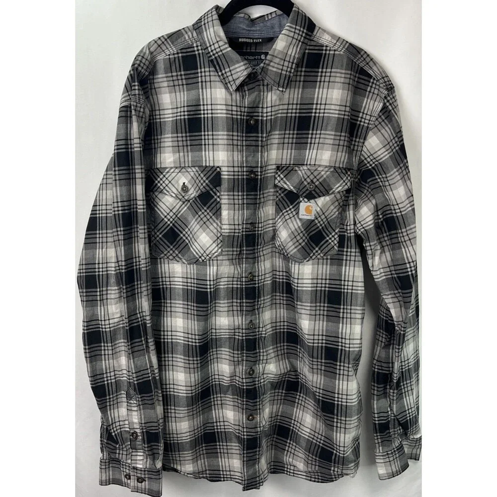 Carhartt Rugged Flex Relaxed Fit Button Up Large Tall - Picture 2 of 8